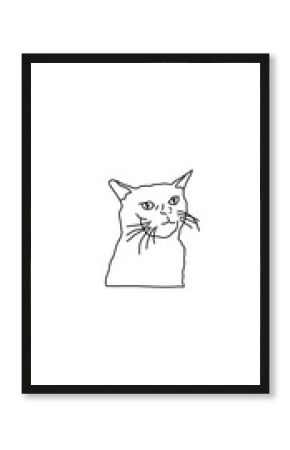 vector illustration of a cat meme