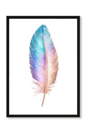 Hologram glitter feather colors art illustration.