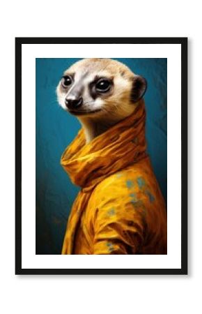 Animal wildlife portrait meerkat.