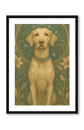 Elegant dog mystical art