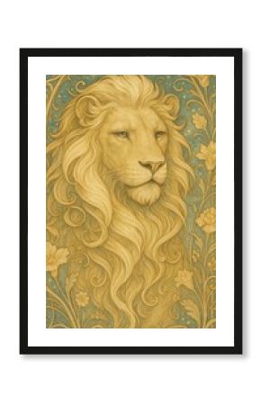 Majestic lion art nouveau elegance