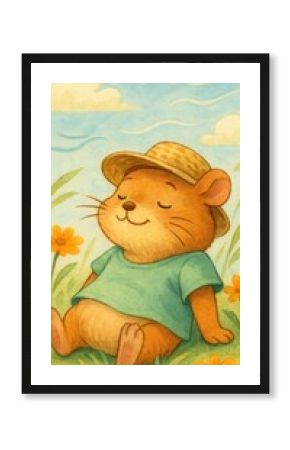 Relaxed mouse enjoying nature