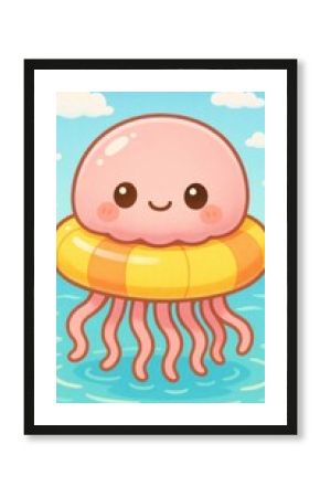 Cute jellyfish cartoon wallpaper