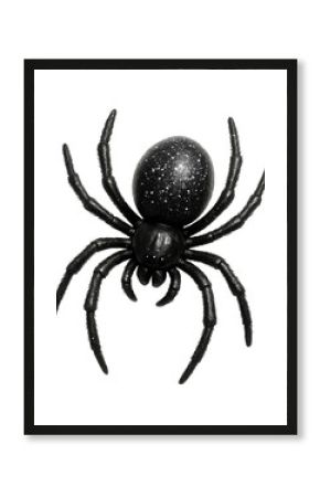 Black plastic spider with silver glitter