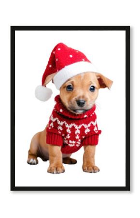 PNG Adorable puppy in Christmas attire