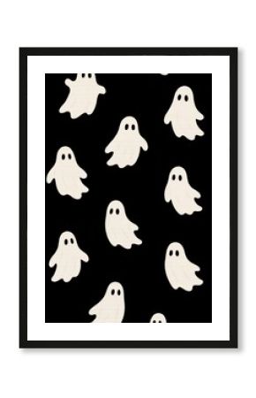 Playful ghosts on black background.