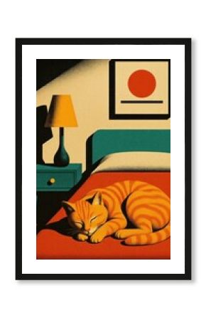 Cozy cat vibrant mobile wallpaper