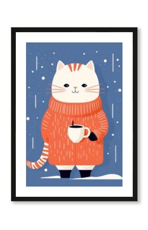 Winter snow mug snowing.