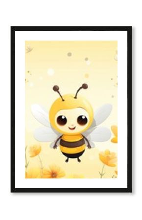 Bee outdoors cartoon nature.