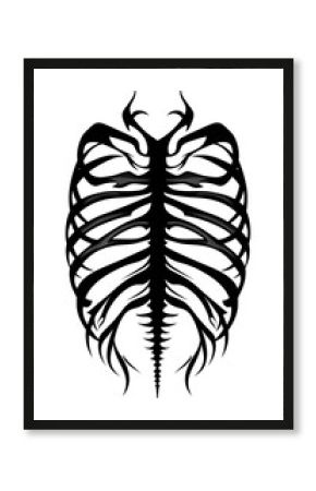 PNG Rib cage tribal design black.