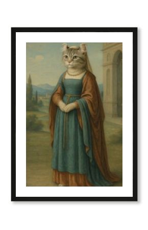 Regal cat in Renaissance attire