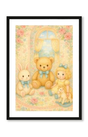 Adorable pastel nursery scene