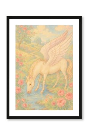 Dreamy pastel winged unicorn