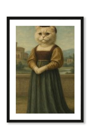 Renaissance cat wallpaper for mobile