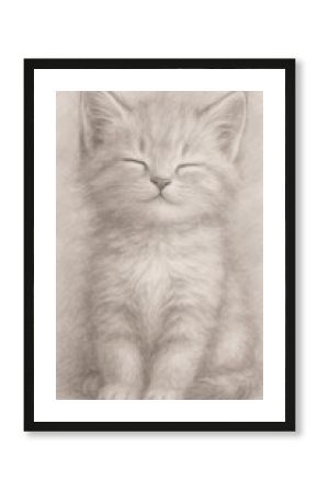 Adorable fluffy kitten portrait