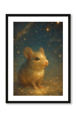 Whimsical mouse amidst cosmic stars mobile wallpaper