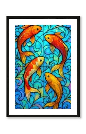 Vibrant koi fish art mobile wallpaper