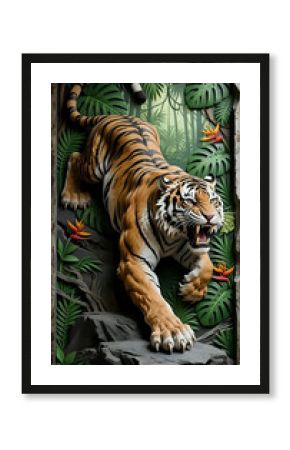 Tiger in the jungle l Wall Decor 