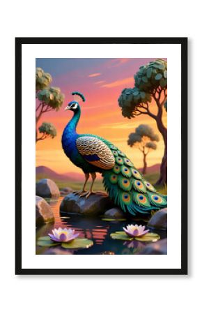 Peacock in the park I Wall Decor 