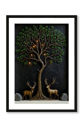 Deer standing under a tree 
