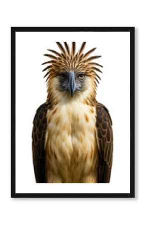 Philippine eagle featuring long crest feathers and a strong beak.