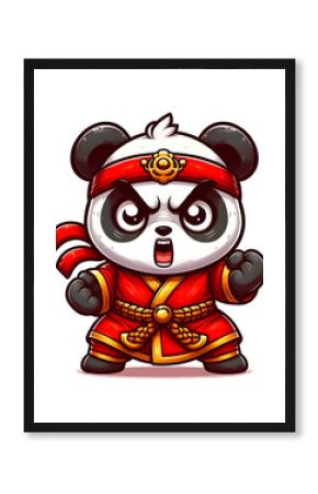 cute karate panda cartoon character (artwork 1)