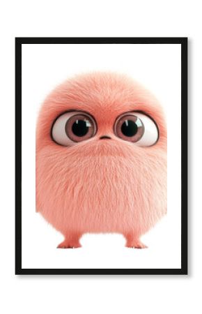 PNG Sad Pink Monster animal character fluffy.