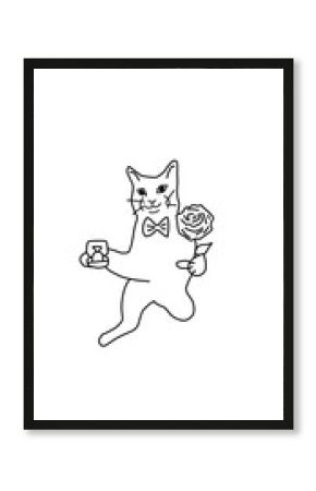 cat proposed line art illustration hand drawing meme