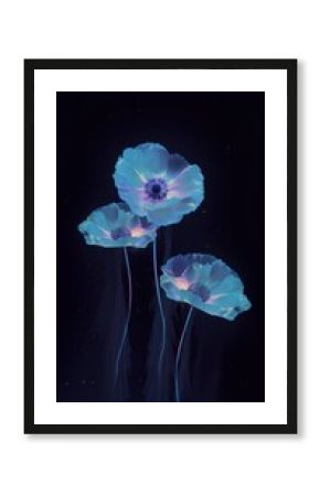Poppy flower plant space inflorescence.