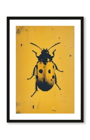 Silkscreen on paper of a Insect insect textured animal.