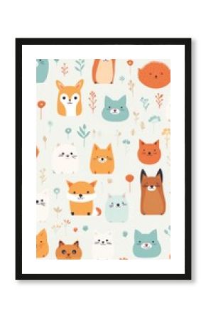 Cute animal pattern mammal pet backgrounds.