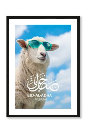 Eid al Adha Mubarak 2025 with sheep gifting card.