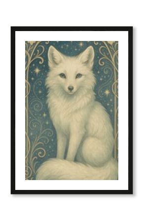 Mystical fox amidst stars