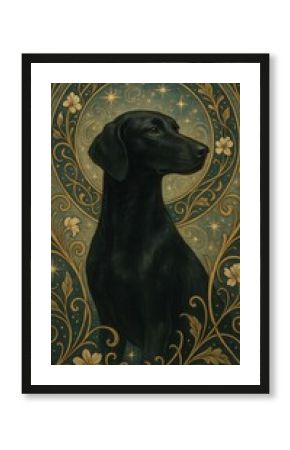 Elegant dog celestial design
