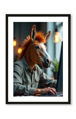 A horse's head displayed on a computer screen