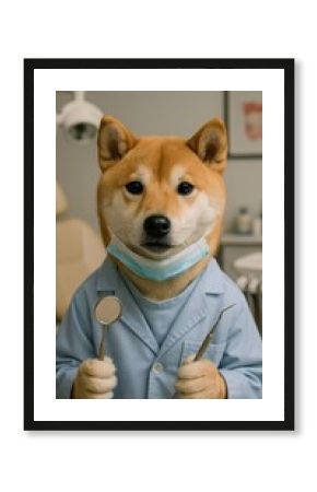 Shiba dentist humorously adorable.