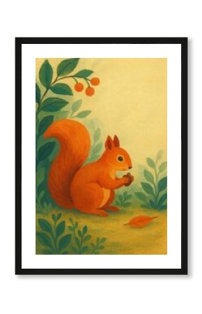 Charming squirrel with autumn vibes.