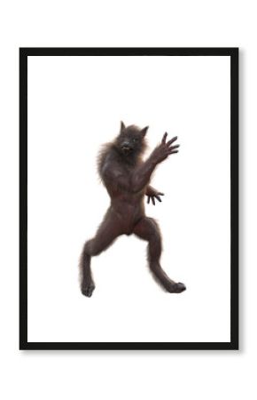 Mythical werewolf creature Halloween fantasy horror story monster. Isolated 3D render.