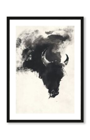 Ox chinese brush paint paper ink.