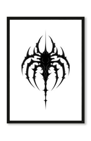 PNG Spider web tribal design black.