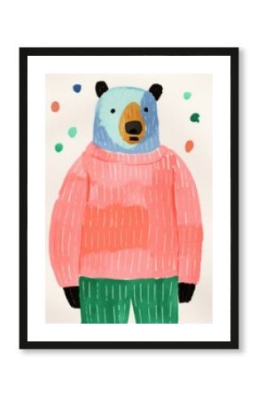 Bear art anthropomorphic representation.