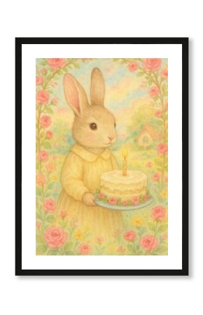 Charming rabbit birthday celebration.