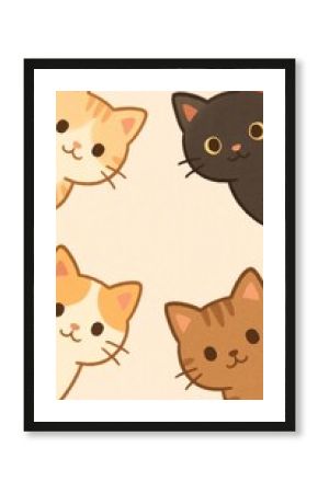 Cute cartoon cats mobile wallpaper
