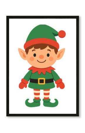 Christmas elf cartoon character illustration