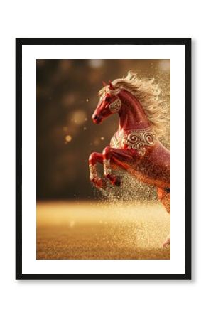 luxury red and gold chinese horse new year background,  2026 new year, wallpaper 