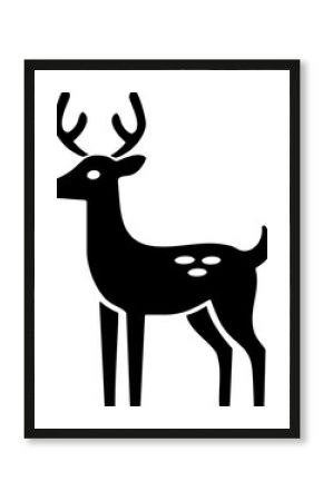 シンプルな鹿のシルエットのイラスト