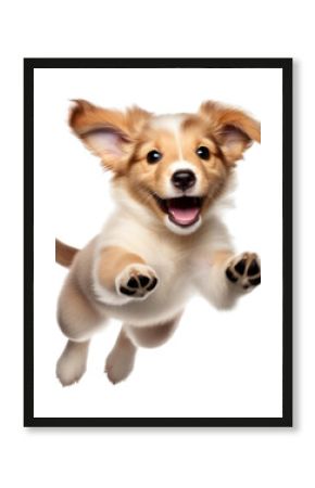 PNG Joyful puppy mid-air leap