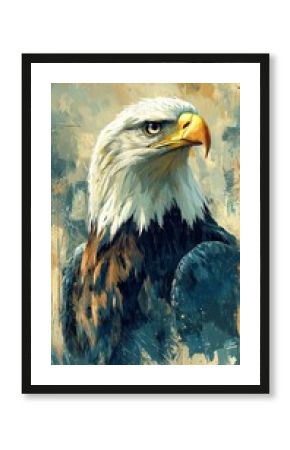 Expressive bald eagle illustration for presidents day celebration