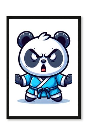 cute karate panda cartoon character (artwork 2)