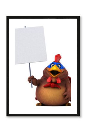 Fun 3D cartoon illustration of a chicken superhero